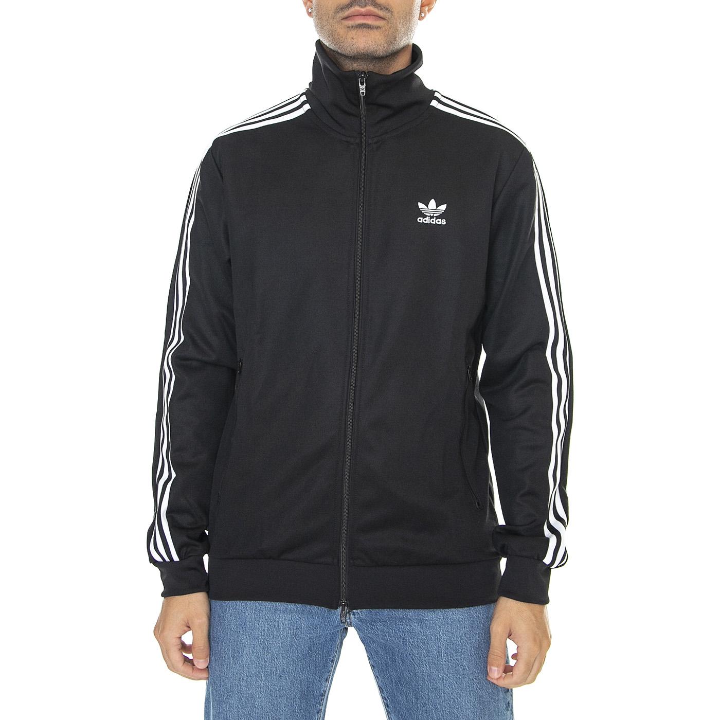 Beckenbauer Ttrack Tops - Felpa Collo Alto con Zip Uomo Nera H09112  ADIDAS 