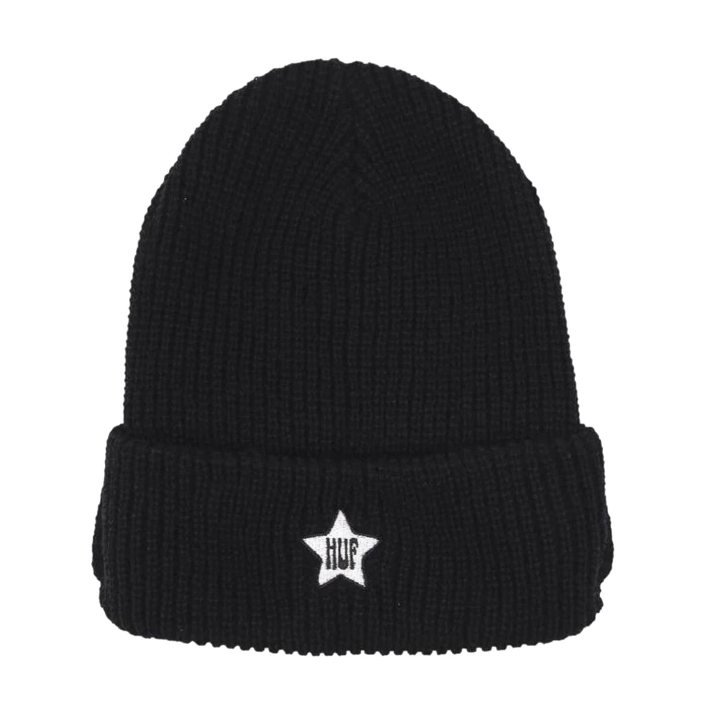 One Star Visor Beanie Black - Cappellino a Cuffia Nero BN00141-BLACK  HUF 