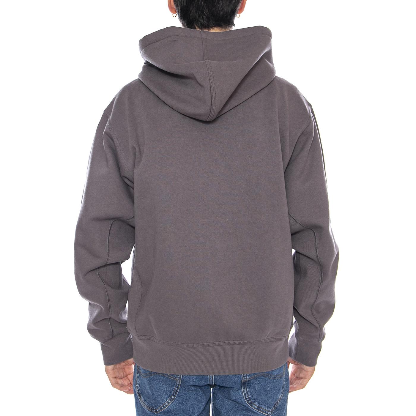 Hooded American Script Jacket Porphyry - Felpa con Cappuccio Uomo Grigia I033063.33CXX  CARHARTT WIP 