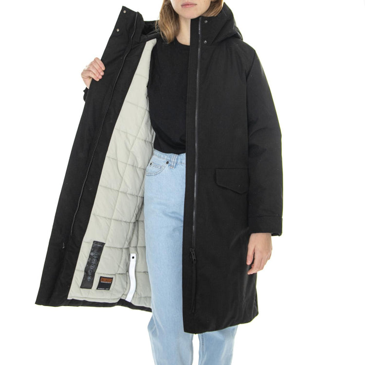 W´s Jacket Leonida Black Taslan - Giacca Invernale con Cappuccio Donna Nera 330751-110  ELVINE 