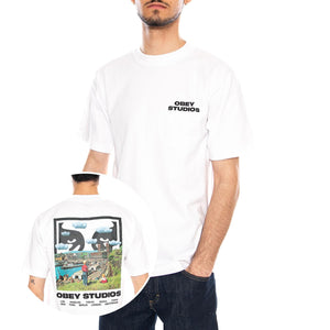 OBEY SKY FACE TEE - Maglietta Girocollo Uomo Bianca 168024320 WHT OBEY 