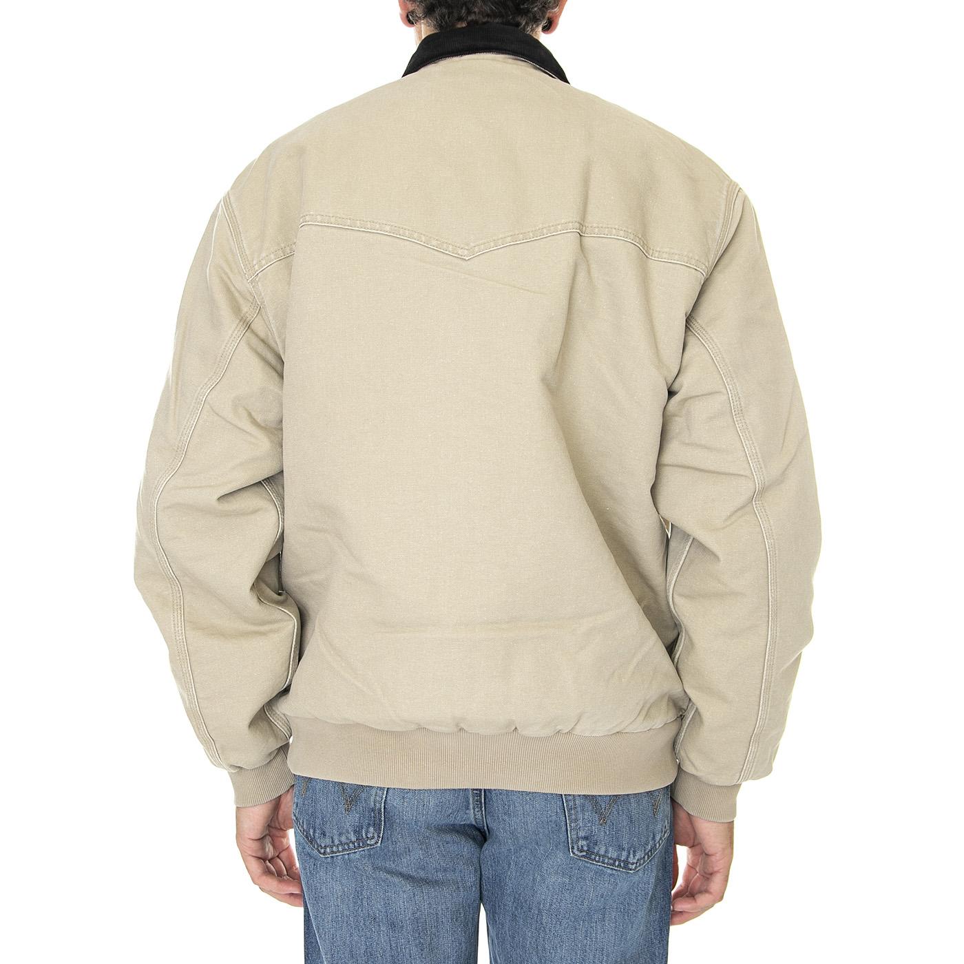 OG Santa Fe Jacket Ammonite / Black Aged Canvas - Giacca Invernale Uomo Beige I031198-0ZI3K  CARHARTT WIP 