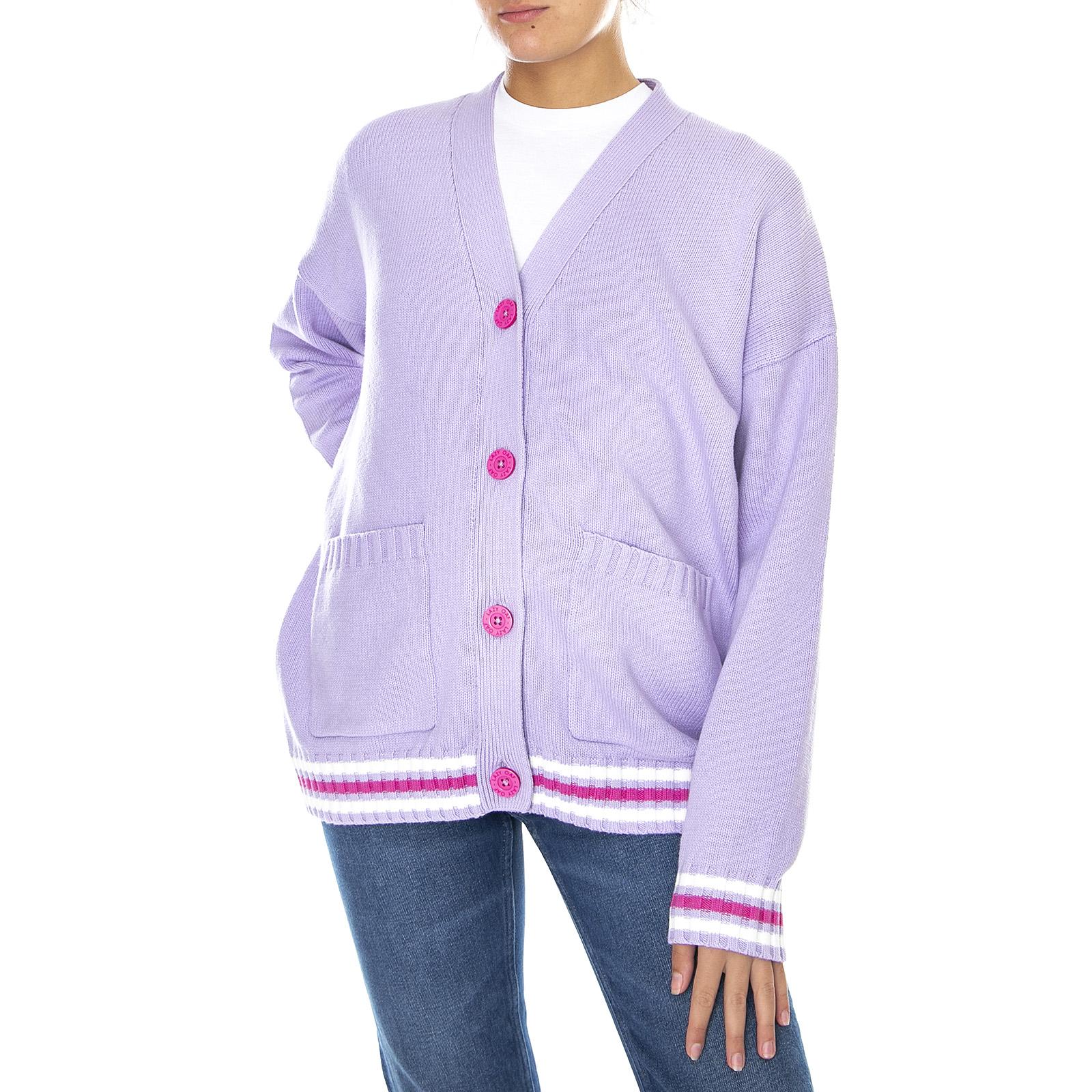 Poodling Aalong Cardigan - Lilac - Cardigan Donna Viola M LOW50072PET-LILAC  LAZY OAF 