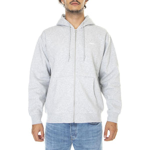 Established Works Bold Zip Hooded Fleece Ash Grey - Felpa con Cappuccio e Zip Uomo Grigia 112460010-AGRYe  OBEY 