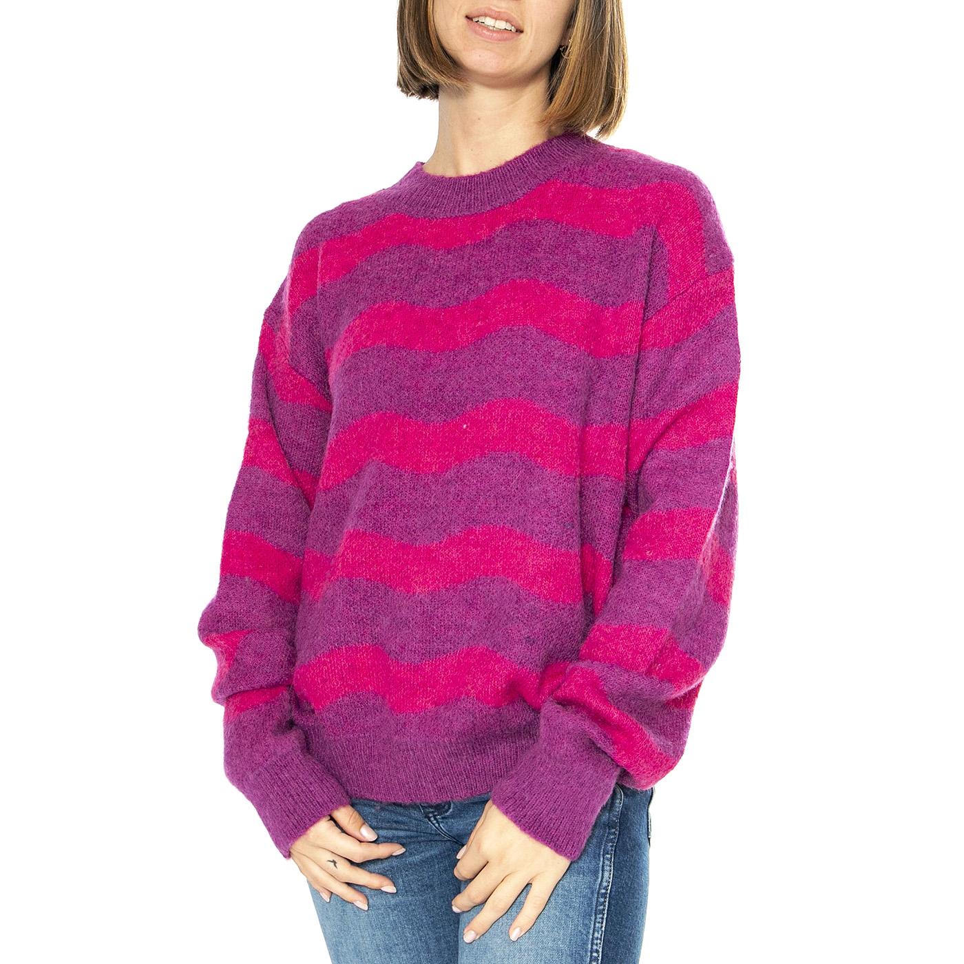Jersey Rayas Berenjena y Fucsia - Maglione Donna Multicolore 43W/10623  WILD PONY 