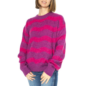 Jersey Rayas Berenjena y Fucsia - Maglione Donna Multicolore 43W/10623  WILD PONY 