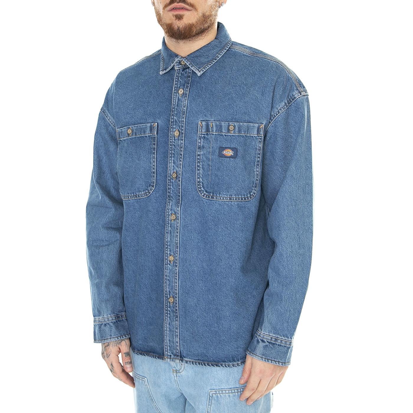 Houston Shirt Classic Blue - Camicia Denim Jeans Uomo Blu DK0A4YF5CLB1  DICKIES 