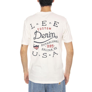 Essential Graphic Tee Ecru - Maglietta Girocollo Uomo Crema 112370518  LEE 