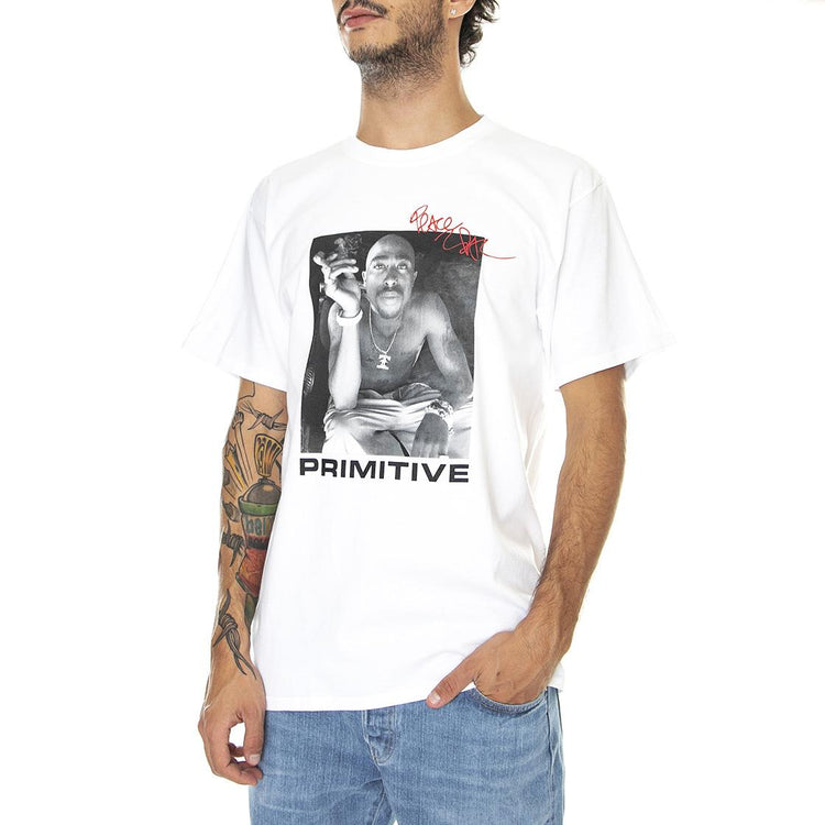 Smoke Tee White - Maglietta Girocollo Uomo Bianca PRASS22171  PRIMITIVE 
