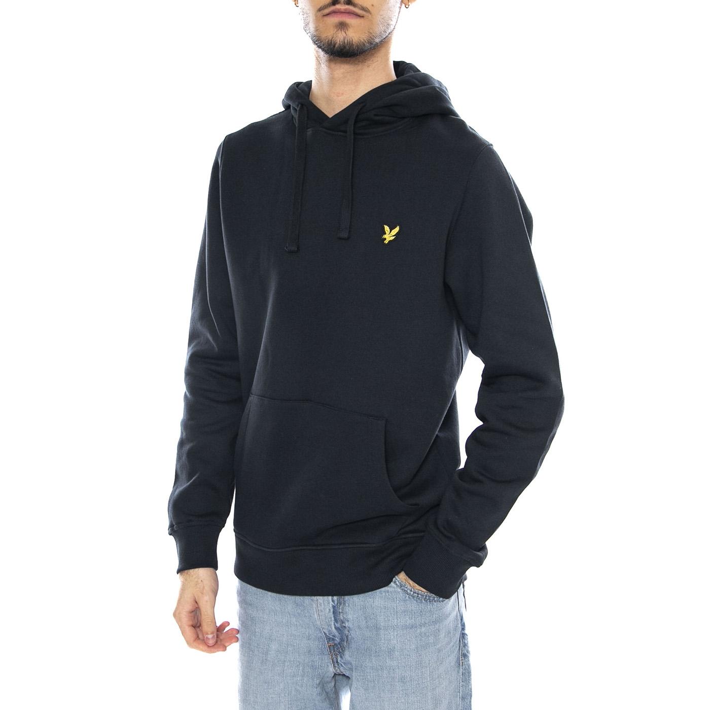 Brushed Back Hoodie Sweatshirt Dark Navy - Felpa con Cappuccio Uomo Blu ML1139V-Z271 . LYLE & SCOTT 