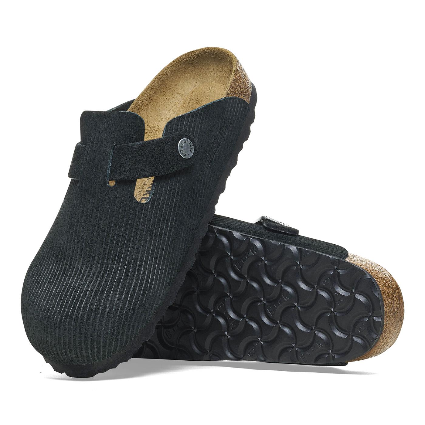 Boston Corduroy Black, Suede Leather - Sandali Uomo Neri 1026172  BIRKENSTOCK 