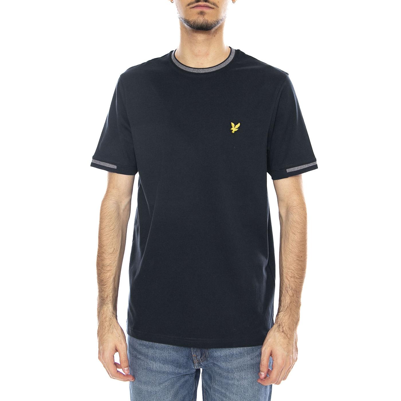 Birdseye Half Tipped T-Shirt Dark Navy/Ash Lilac - Maglietta Girocollo Uomo Blu TS2305V-X941 . LYLE & SCOTT 