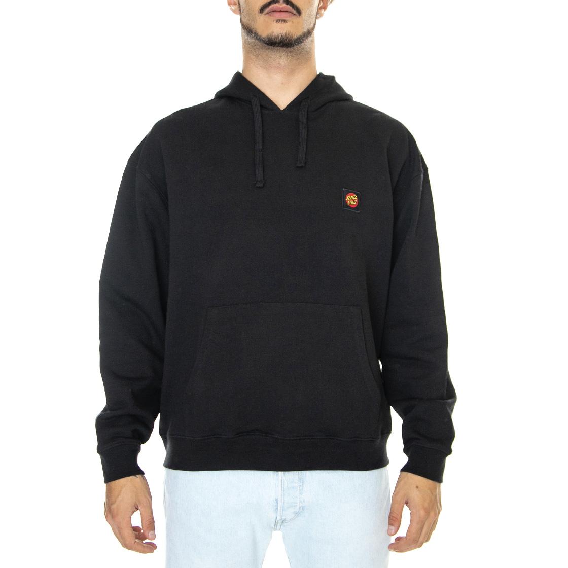 Classic Label Hood Black - Felpa con Cappuccio Uomo Nera SCA-HDY-4948  SANTA CRUZ 