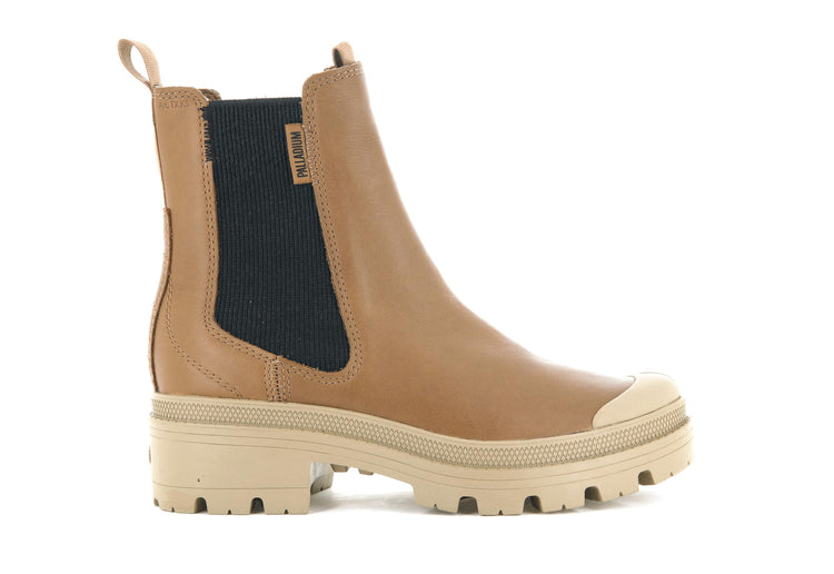 Pallabase Chelsea Leather Dear Brown - Scarpe Stringate Profilo Alto Donna Marroni PAS97970-252-M  PALLADIUM 