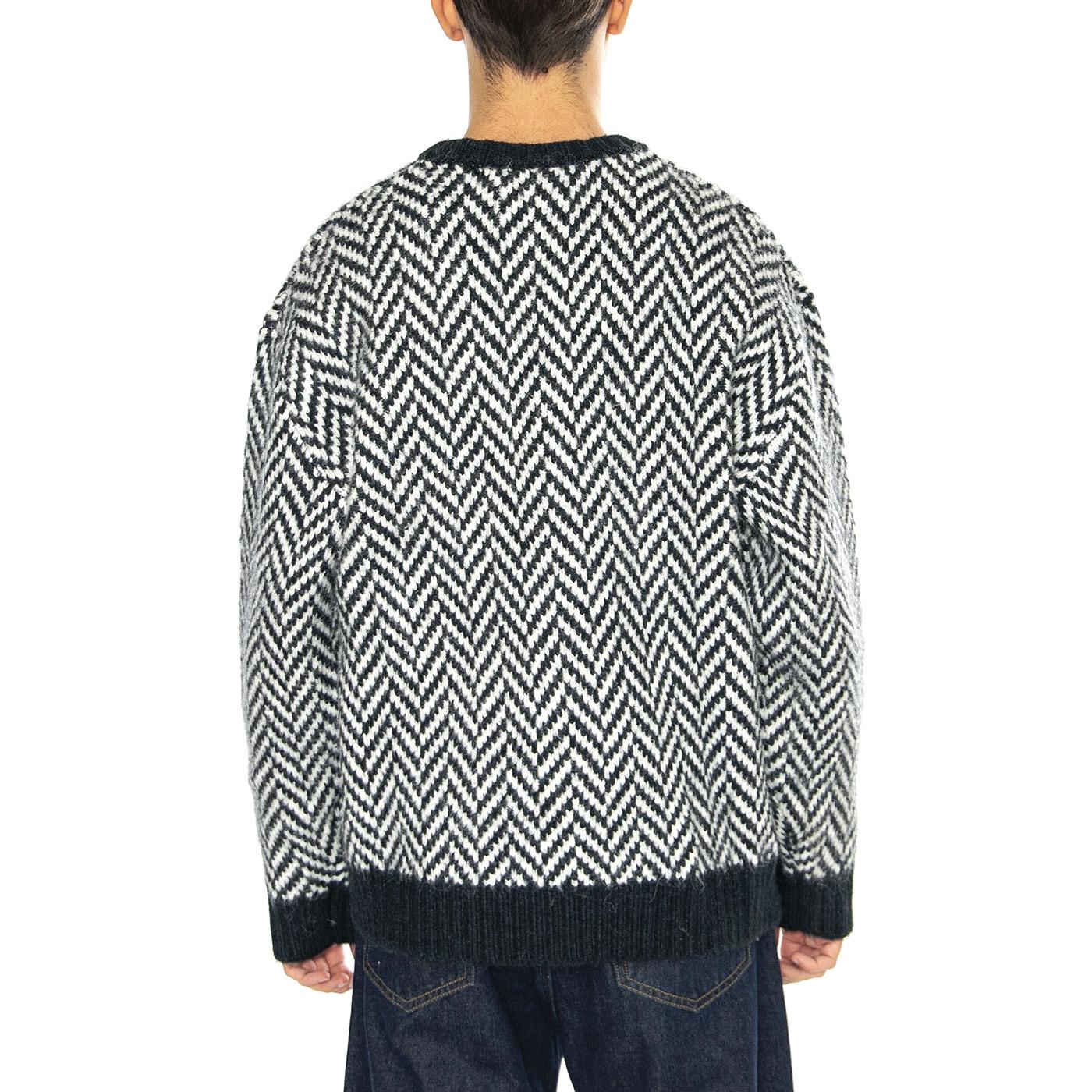 Athens Herringbone Sweater In True Navy - Maglione Girocollo Uomo Blu / Multicolore F4GFE028  FARAH 