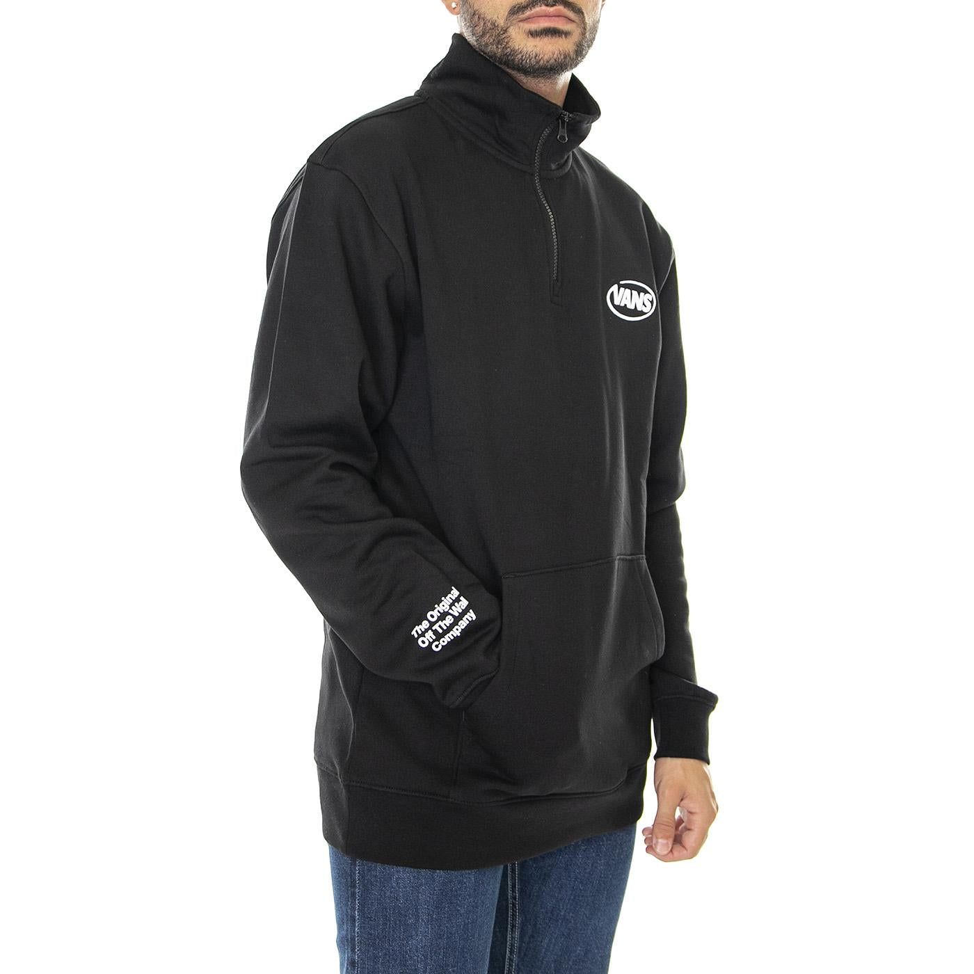 Hi Def Commerica Q Zip Black - Felpa Collo Alto con Zip da 1/4 Uomo Nera VN0000C4BLK1  VANS 