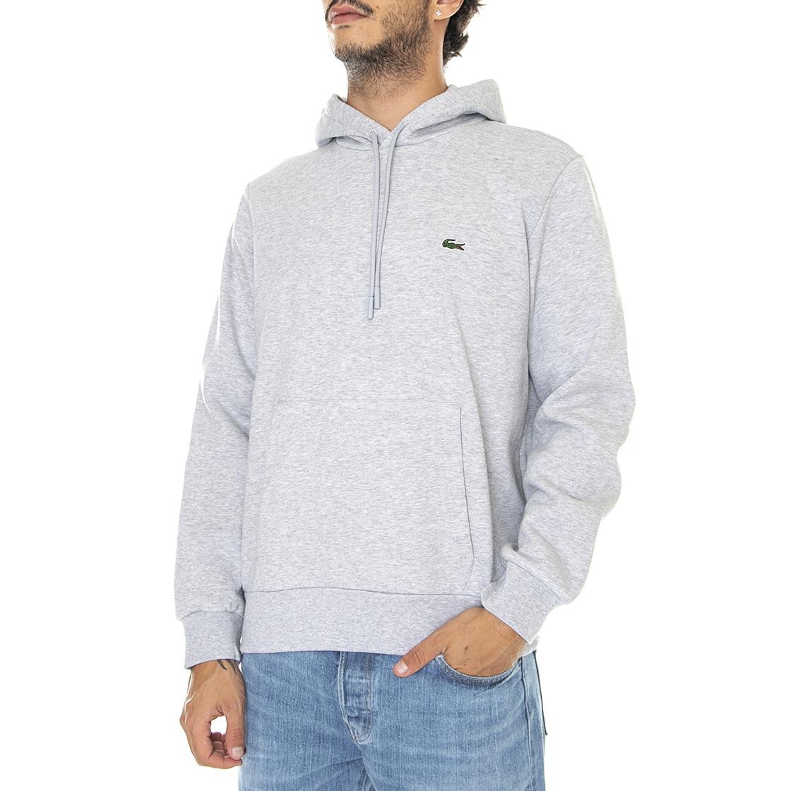 Sweatshirt-Cca - Felpa con Cappuccio Uomo Grigia SH9623-CCA  LACOSTE 
