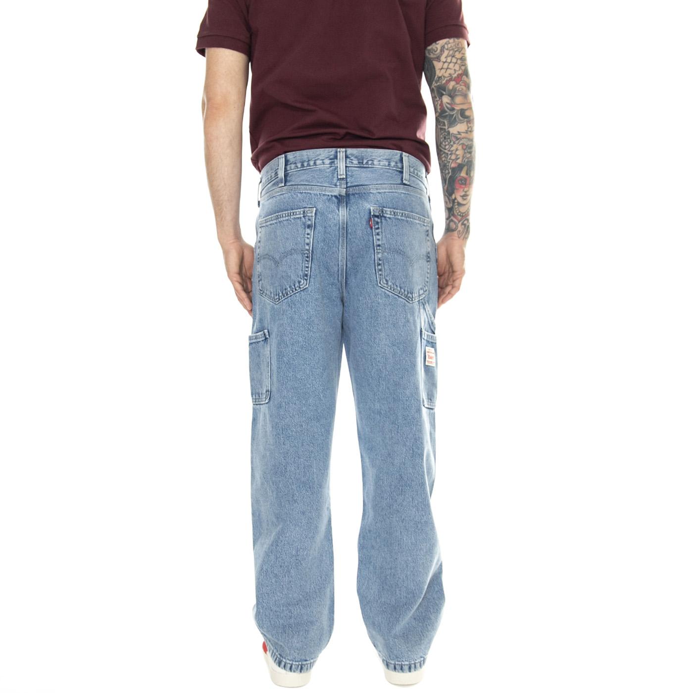 586 Stay Loose Carpenter Put In Work Med Indigo Flat Finish - Pantaloni Denim Jeans Uomo Blu 55849-0047  LEVIS 