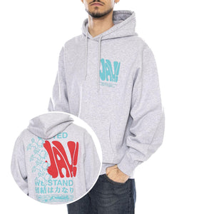 United We Stand Hoodie Sweat -- Felpa Uomo Cappuccio Grigia I036409. DF.67 EDWIN 