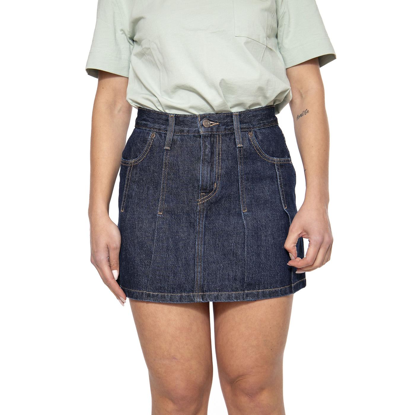 Pleated Mini Skirt Remember Together - Gonna Denim Jeans Donna Blu 001VO-0002 . LEVIS 