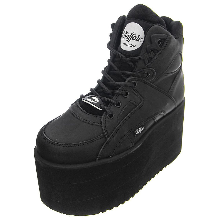 Buffalo Black Texas Oil - Scarpe Stringate Profilo Alto Donna Nere 220783_13  BUFFALO 