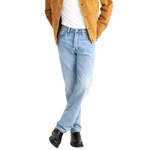 501 Levi's Originals Glassy Waves Light Indigo Worn In - Pantaloni Denim Jeans Uomo Blu 00501-3410 . LEVIS 