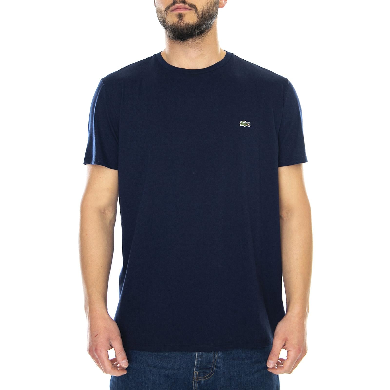 Logo Basic - Maglietta Girocollo Uomo Blu TH6709-166  LACOSTE 