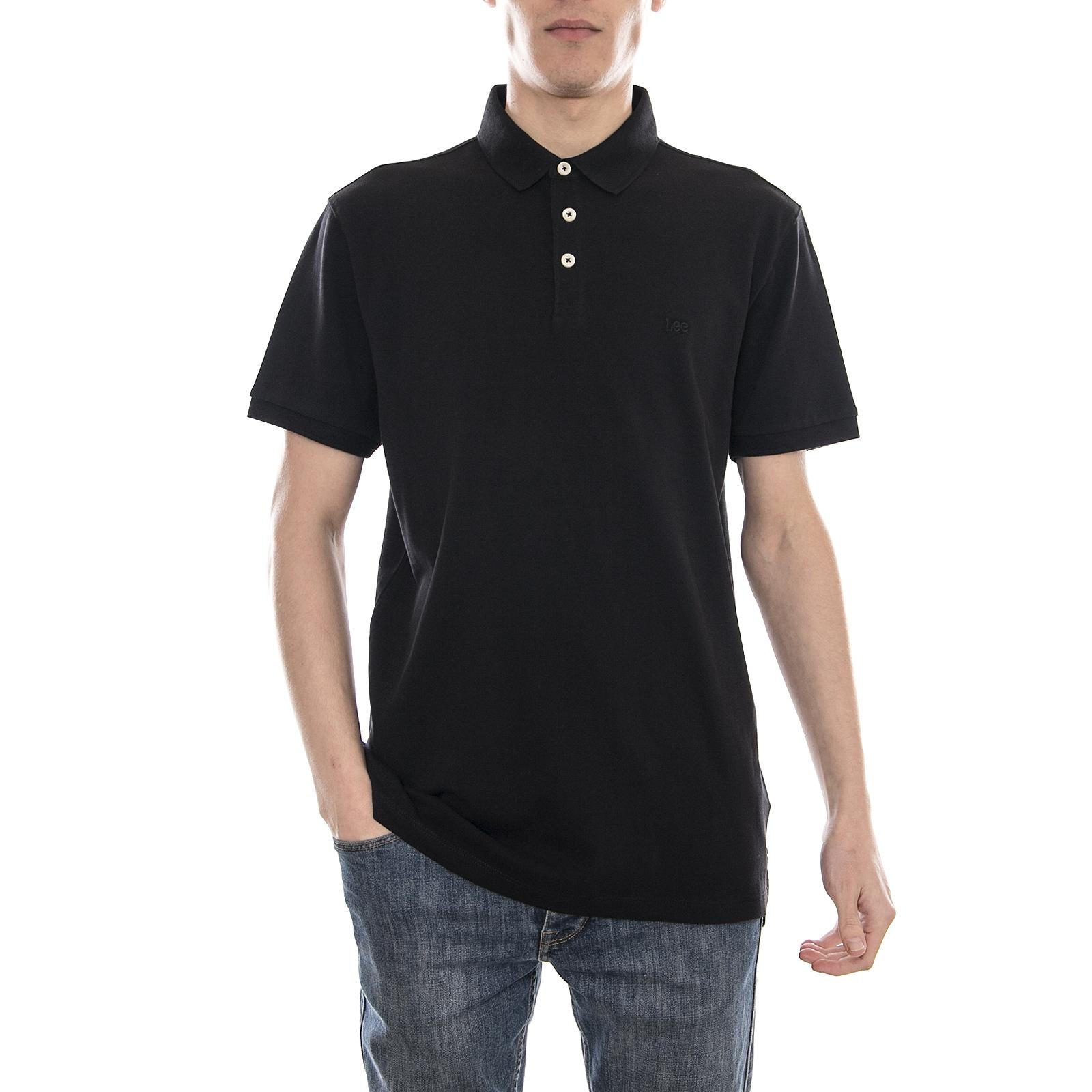 PLAIN PIQUE POLO BLACK L62XRL01  LEE 