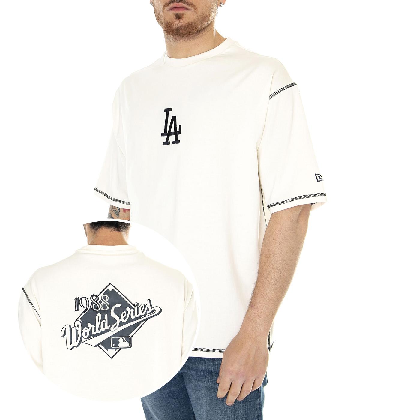 MLB World Series OS Tee Los Angeles Dodgers Off White / Navy - Maglietta Girocollo Uomo Beige 60435464  NEW ERA 