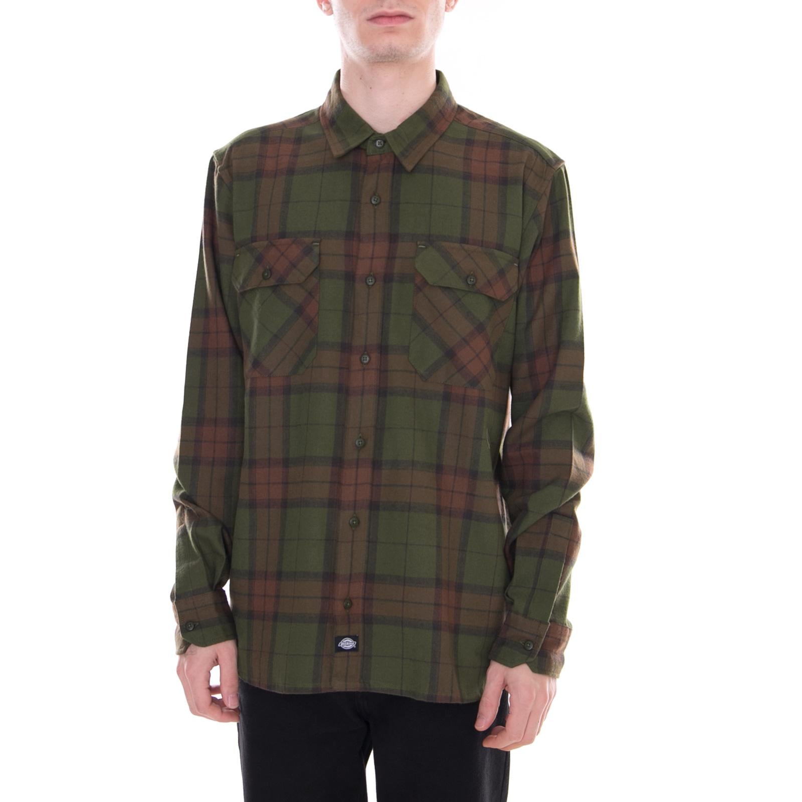 Brownsburg Green - Camicia Uomo Verde 05 200322-GR . DICKIES 