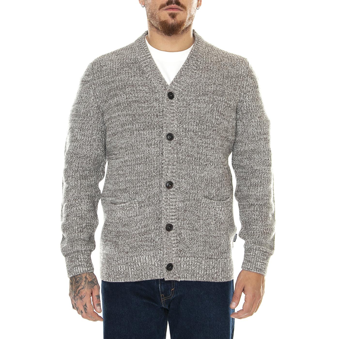 M' Sid Cardigan Stone Marl - Cardigan Uomo Grigio MKN1484-ST39-FW23  BARBOUR 