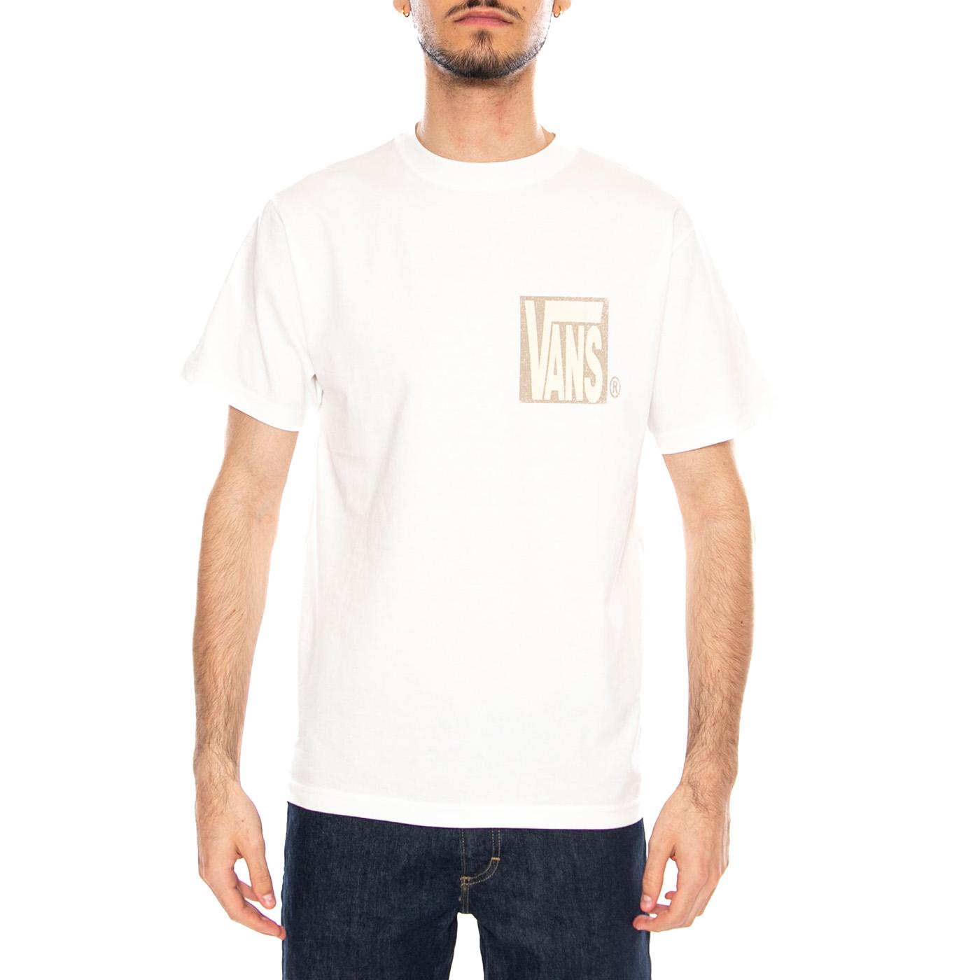 Stretch Stack Crackle S White - Maglietta Girocollo Uomo Bianca VN000SWE WHT1 VANS 