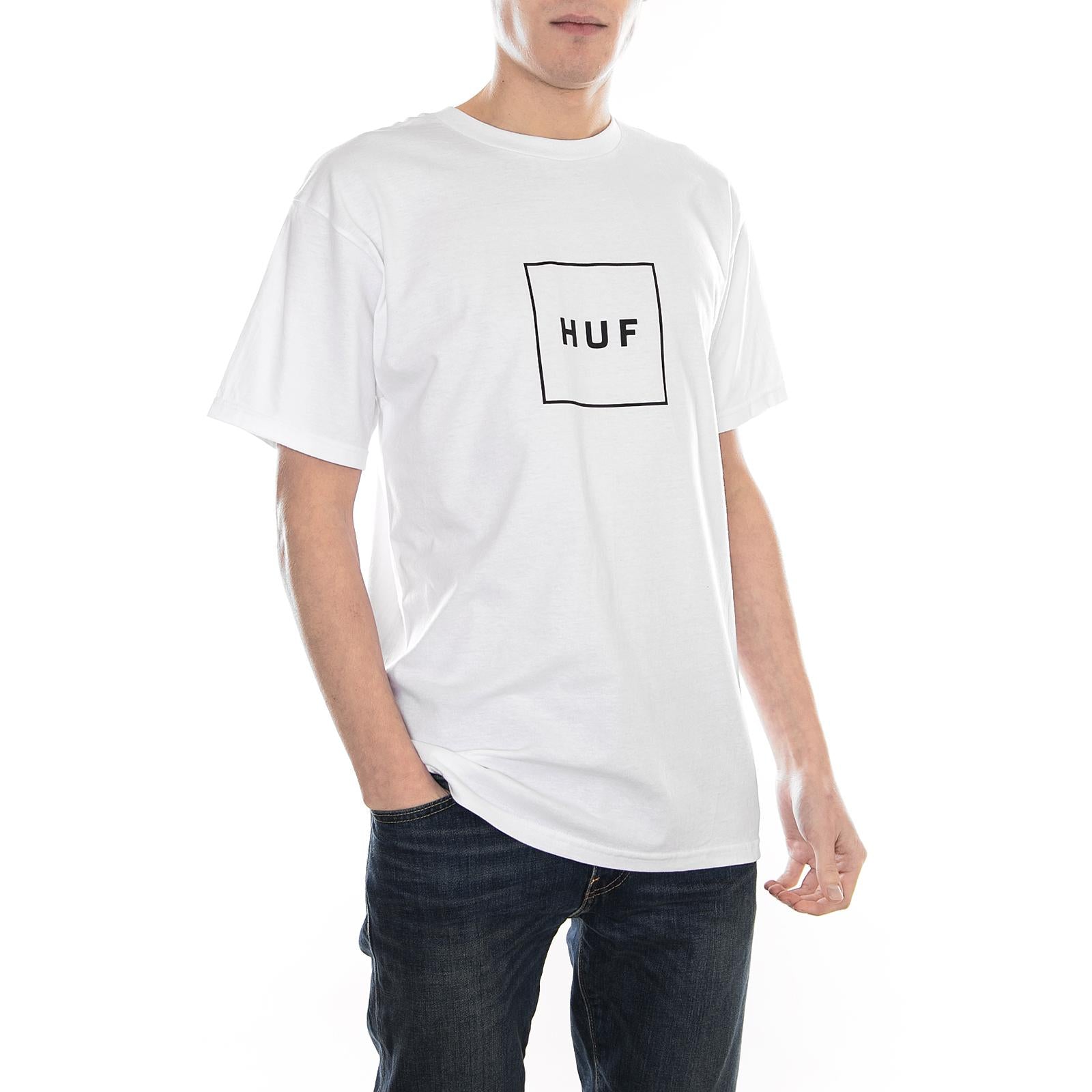 Box Logo Tee - White - Maglietta Girocollo Uomo Bianca TSBSC1118-WHITE  HUF 