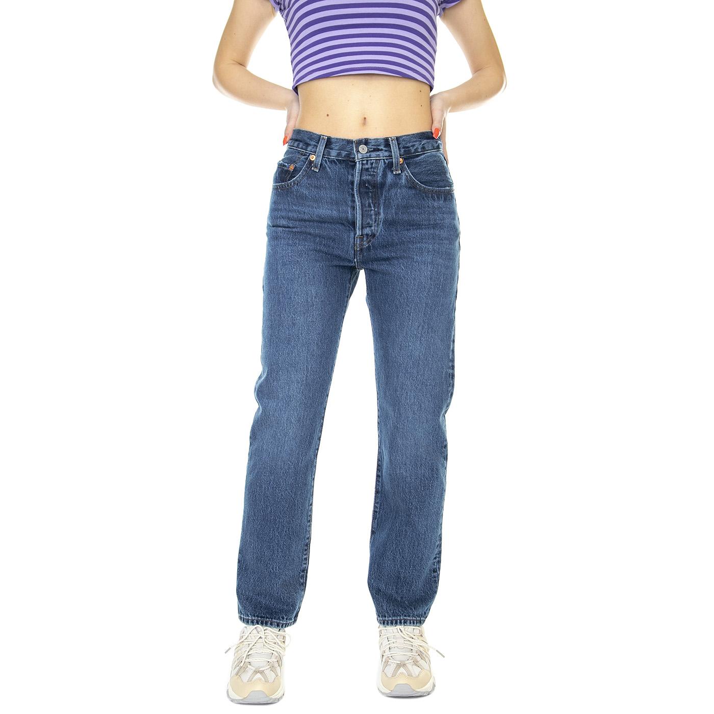 501 Crop Orinda Troy Horse Dark Indigo Flat Finish - Pantaloni Denim Jeans Donna Blu 36200-0224  LEVIS 