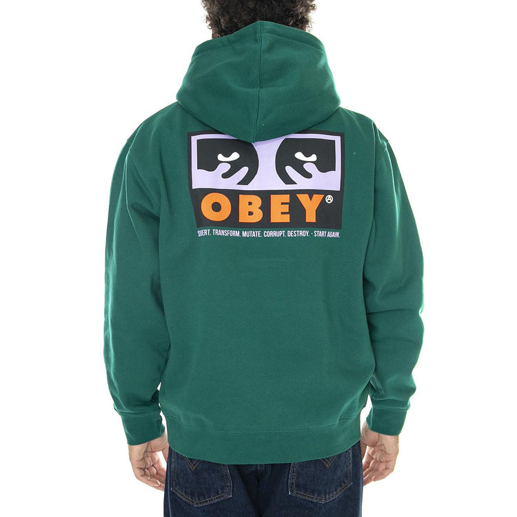 M' Obey Subvert Premium Hooded Fleece Adventure Green - Felpa con Cappuccio Uomo Verde 112843576-AVG  OBEY 
