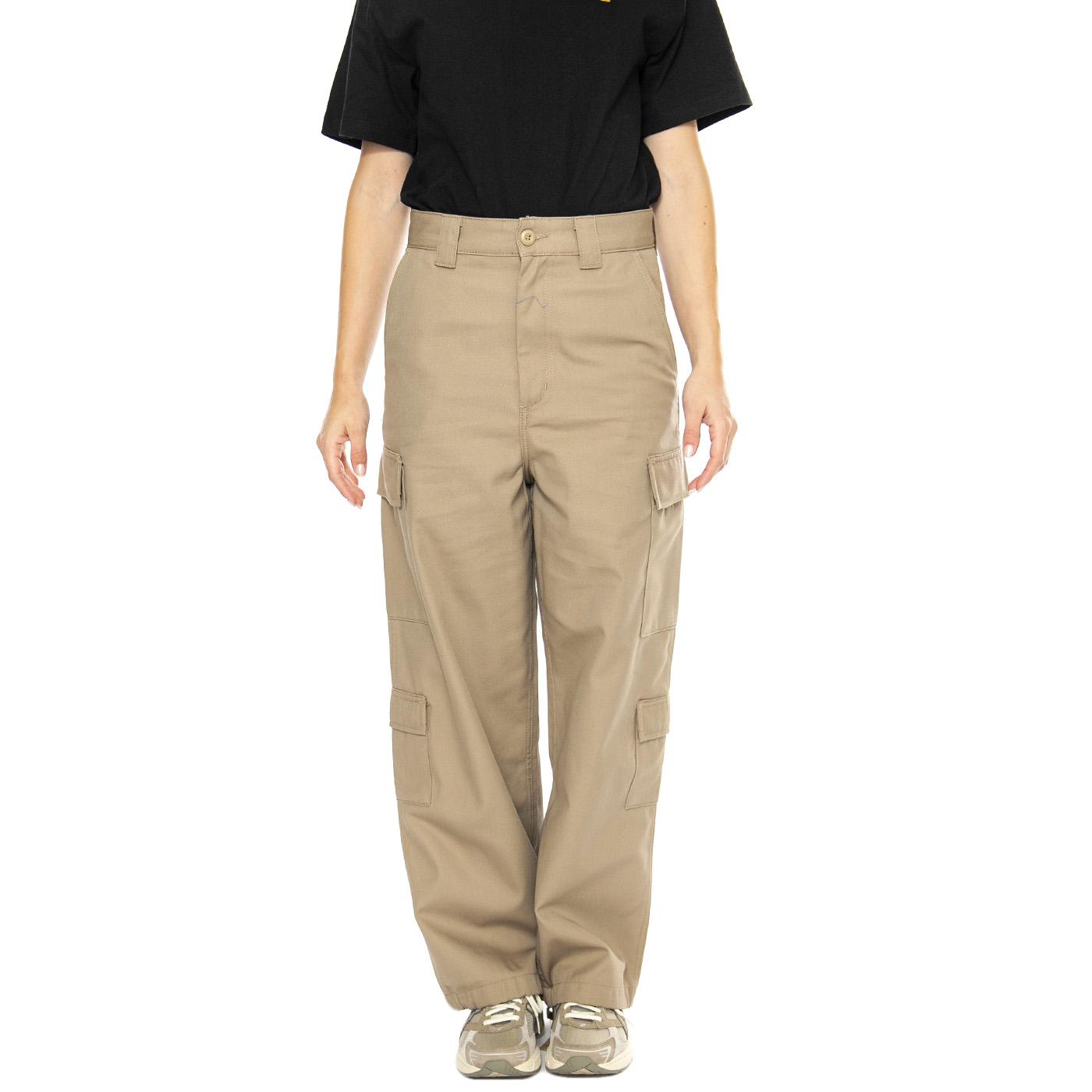 W' Kingsley Pant Leather rigid - Pantaloni Cargo Donna Beige I033772.8Y01  CARHARTT WIP 