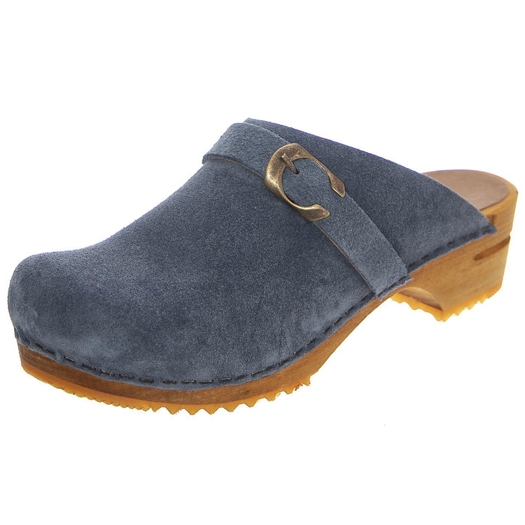 W' Wood-Hedi Open Dove Blue - Sandali in Pelle Donna Blu 457190-92  SANITA 