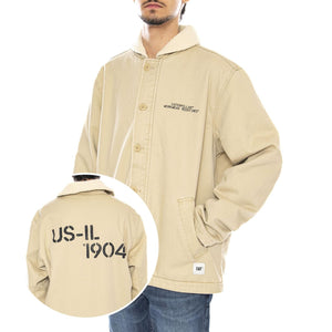 Washed Deck Jacket Cat Pale Khaki - Giacca Uomo Beige 6040095 15-1216 CAT 