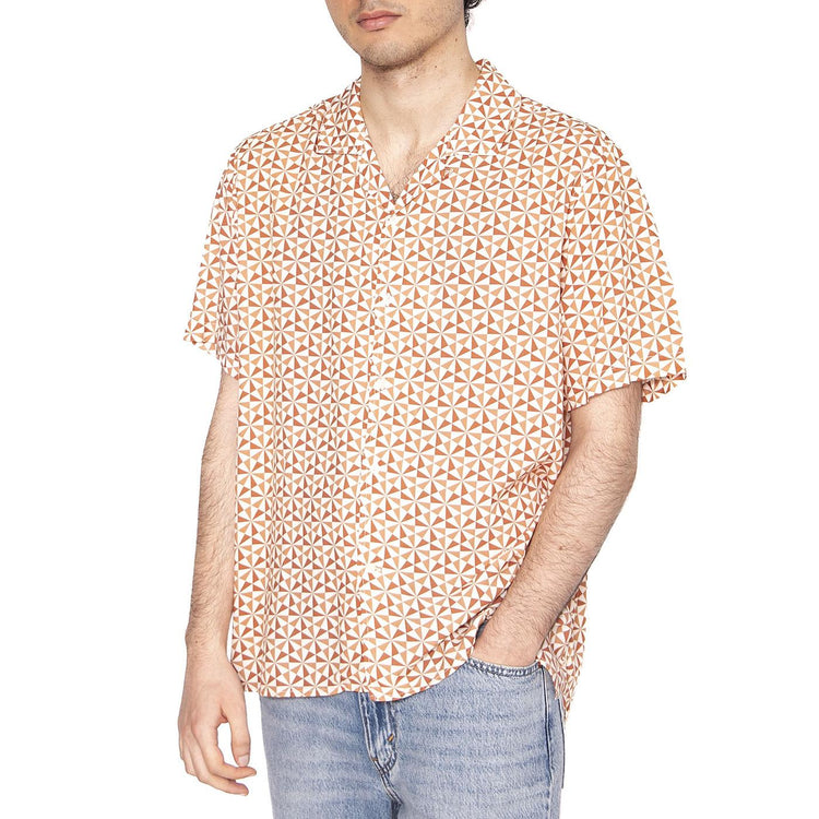 Alhambra Aloha Shirt Coiro - Camicia Maniche Corte Uomo Multicolore 1953-COIRO  BRAVA FABRICS 