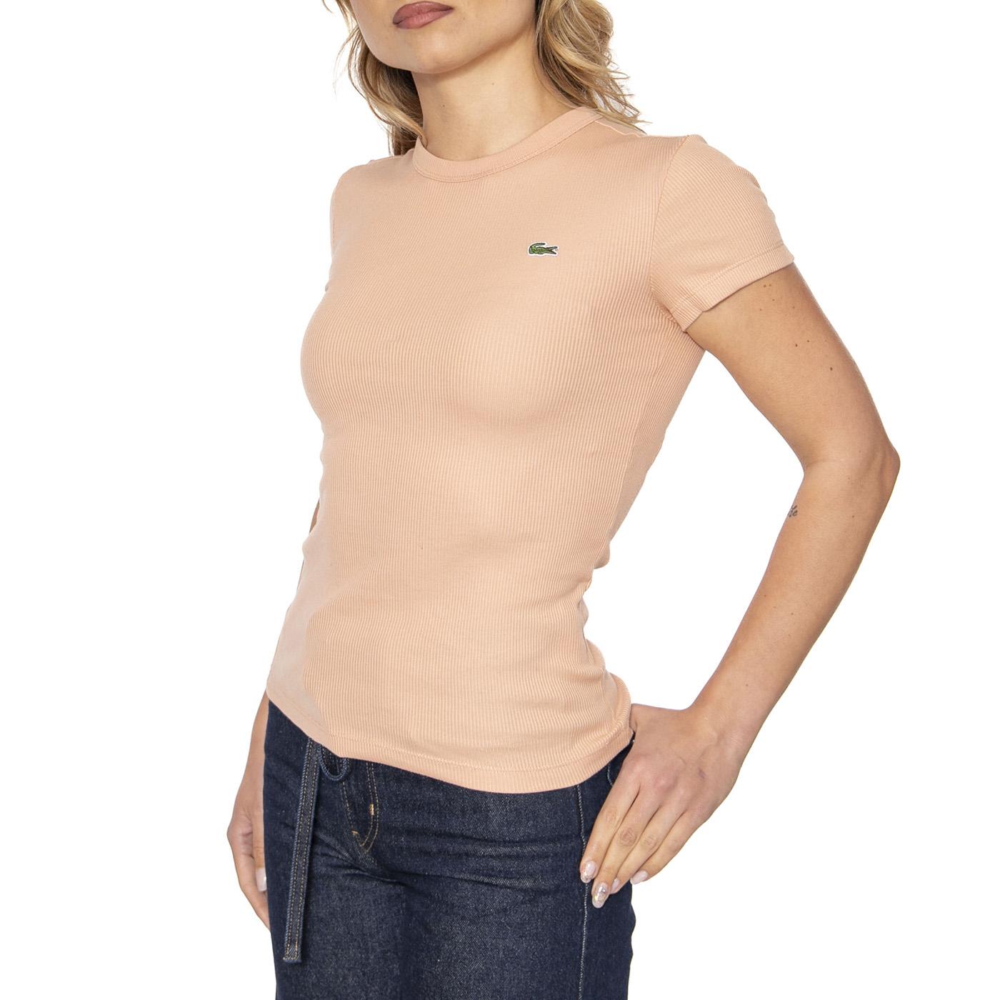 T-Shirt ZIH Pink Tee - Maglietta Girocollo Donna Rosa TF5538-ZIH  LACOSTE 