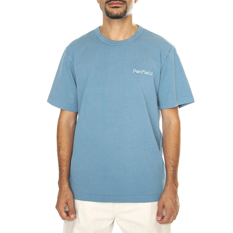 Garment Dyed T-Shirt Milky Blue - Maglietta Girocollo Uomo Blu PFD0344-F59  PENFIELD 