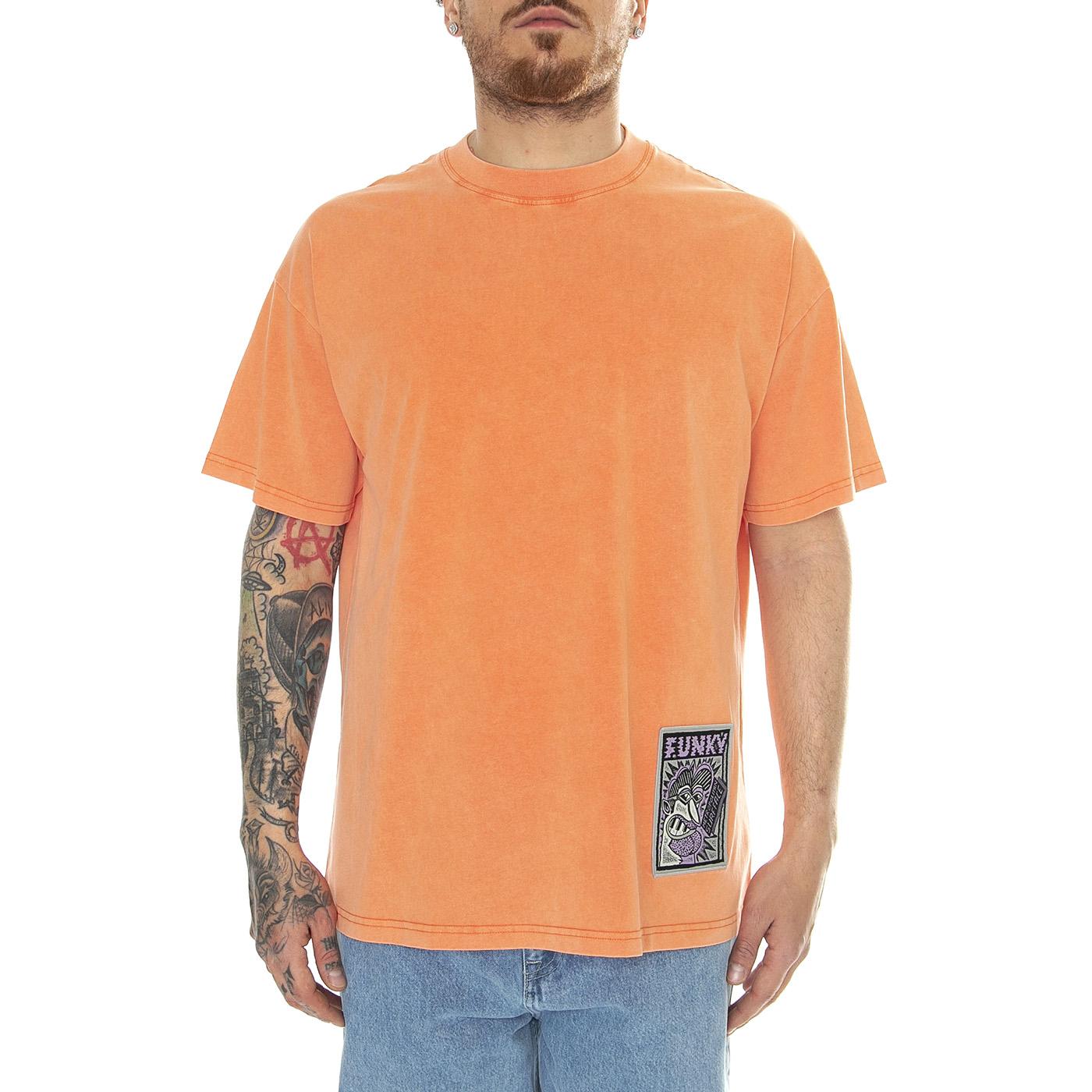 Surface Tee Washed Coral - Maglietta Girocollo Uomo Arancione FNKSS24-21512  FUNKY 