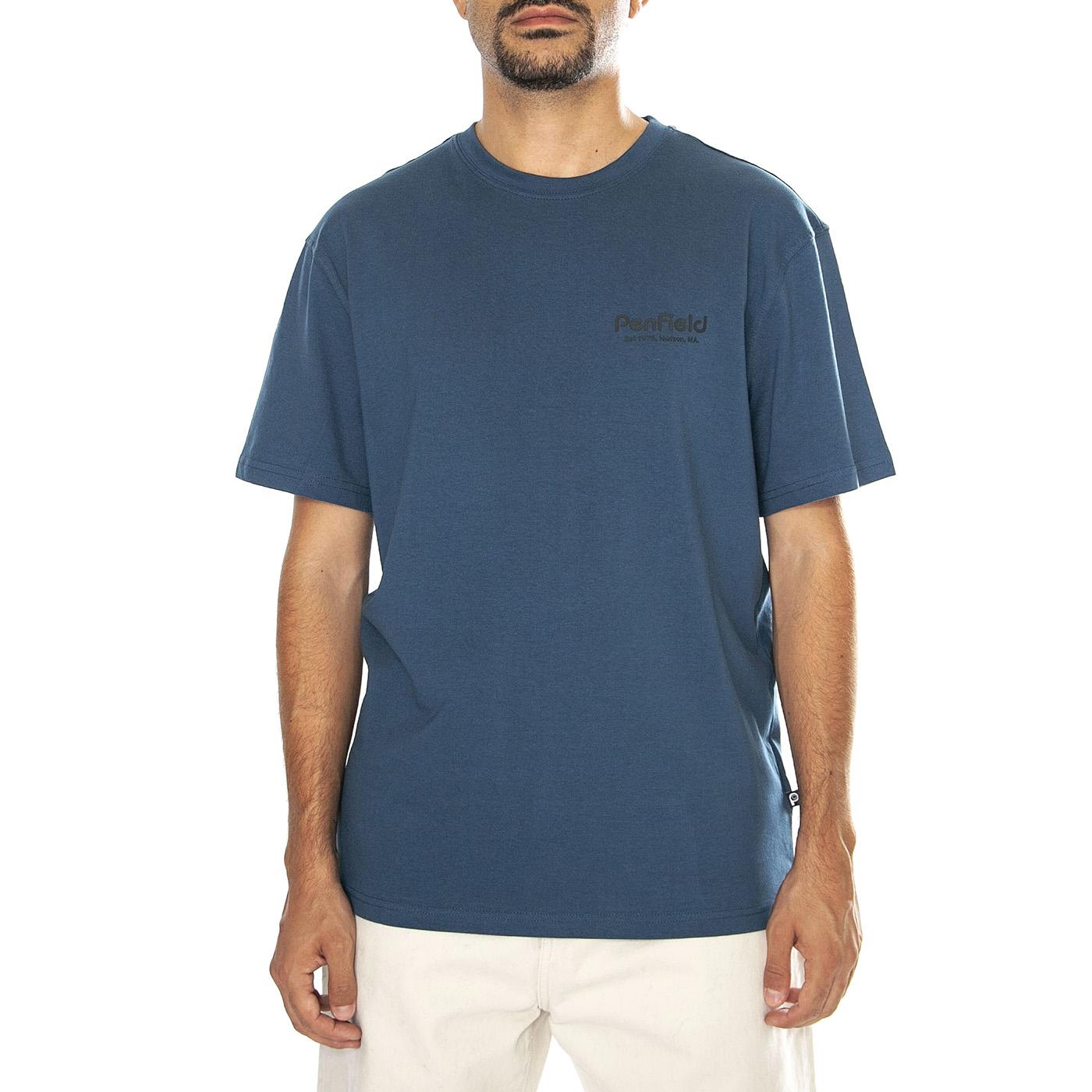 Penfield Hudson Script T-Shirt Blue Wing Teal - Maglietta Girocollo Uomo Blu PFD0299-946  PENFIELD 
