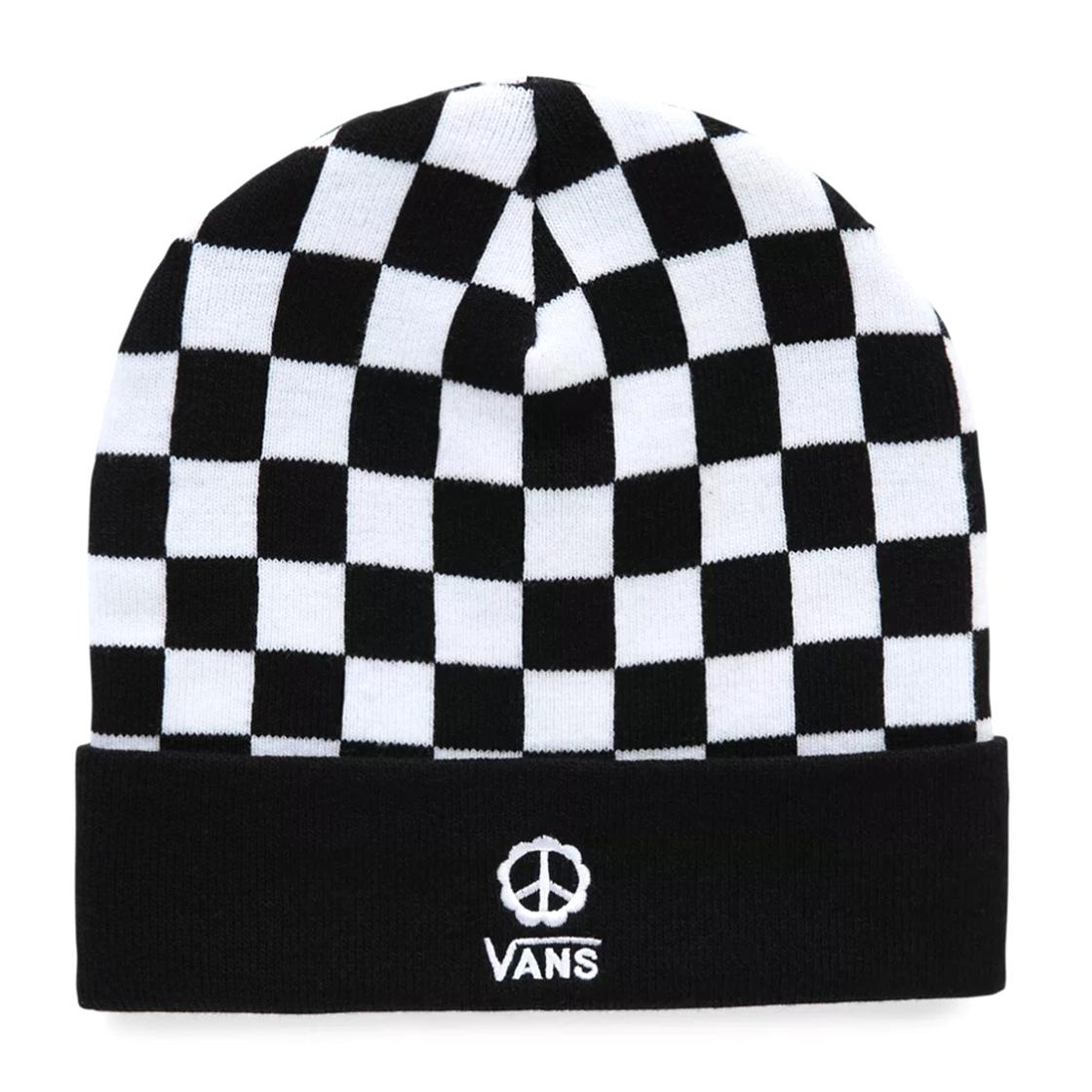 Breakin Out Beanie Peac Black / White - Cappellino a Cuffia Nero / Bianco / Checkerboard VN0A7YSN63M1  VANS 