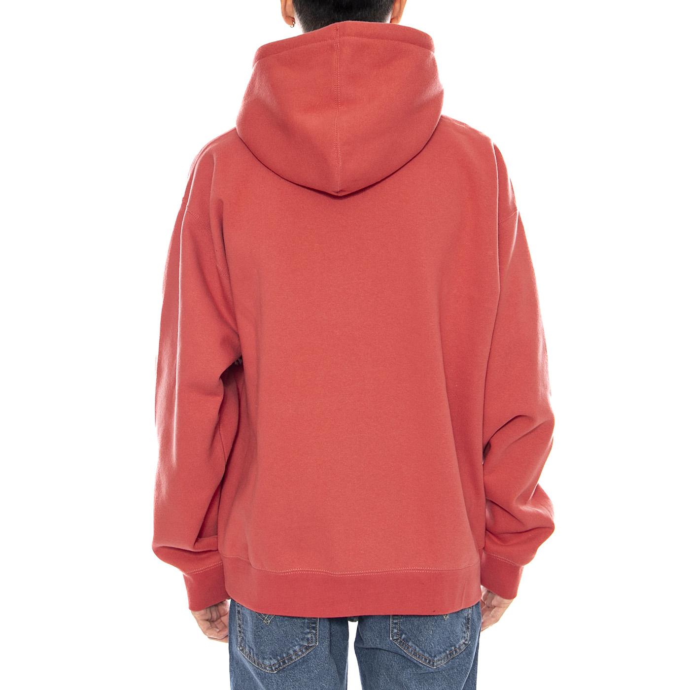 Obey Half Icon Fleece Mineral Red -- Felpa con Cappuccio Uomo Rossa 112843911 MIR OBEY 
