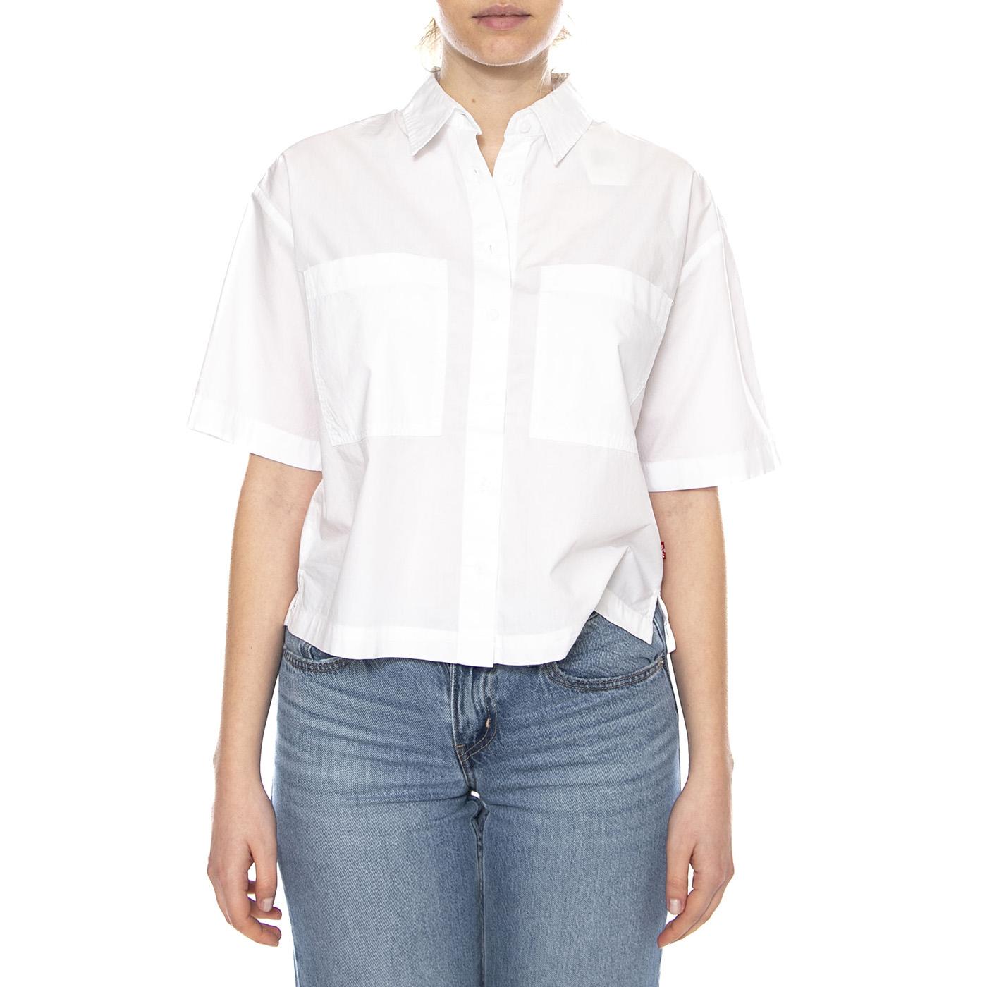 Harlie SS Cropped Shirt - Bright White - Camicia Maniche Corte Donna Bianca 003QI 0001 LEVIS 