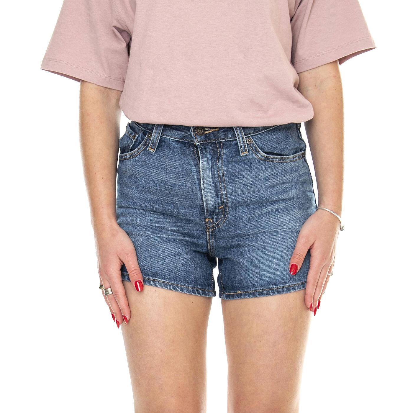 80s Mom Short You Sure Can Med Indigo Worn In - Pantaloncini Shorts Denim Jeans Donna Blu A4695-0003  LEVIS 