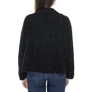 021SD53059 - Cardigan Donna Nero Diamante 021SD53059 -S3000 . ALESSIA SANTI 
