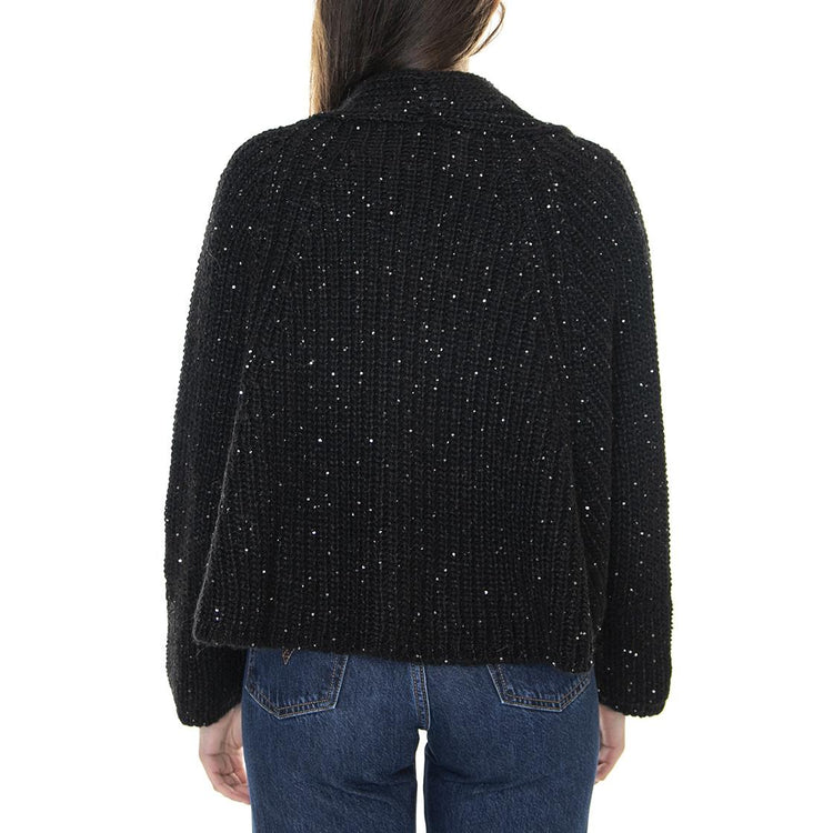 021SD53059 - Cardigan Donna Nero Diamante 021SD53059 -S3000 . ALESSIA SANTI 
