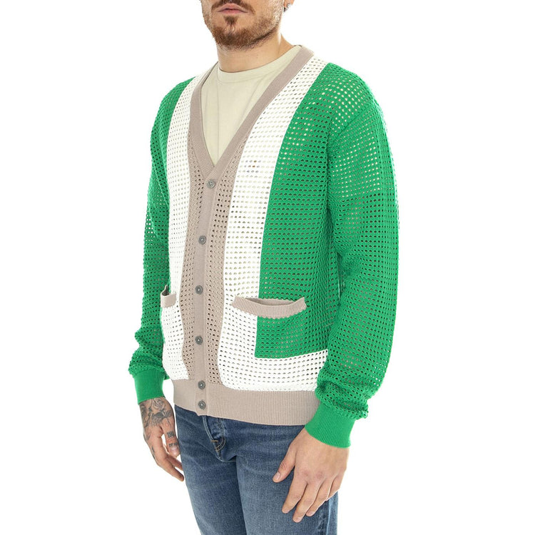 Anderson 60'S Cardigan Green Multi - Cardigan Uomo Multicolore 151010036-GMU  OBEY 